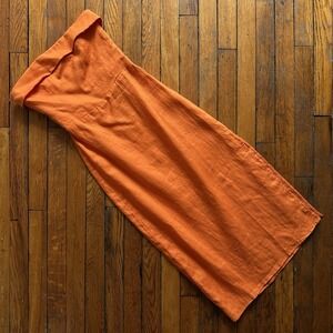 Reformation Marcella Linen Dress Women Size 2 Orange Going Out Party Cocktail